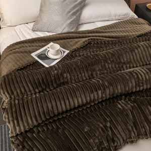 Delphine Fleece Throw for Cosy Rooms with Striped Pile