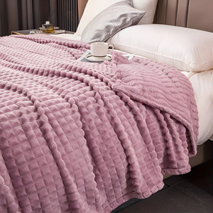 Farrah Fleece Throw for Sofas with Waffle Texture