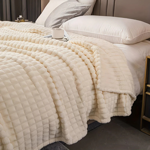 Farrah Fleece Throw for Sofas with Waffle Texture
