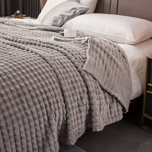 Farrah Fleece Throw for Sofas with Waffle Texture