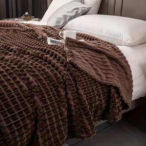 Farrah Fleece Throw for Sofas with Waffle Texture