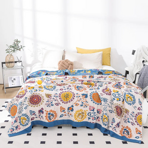 Isadora Cotton Throw for Beds and Sofas with Mandala