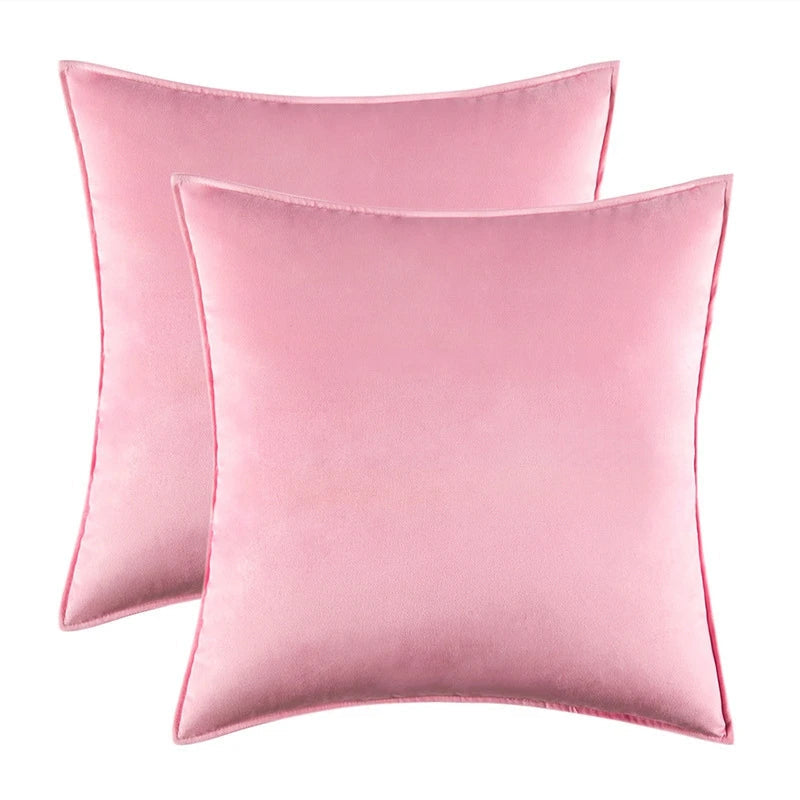 Danielle Velvet Cushion Cover Set for Sofas with Piping
