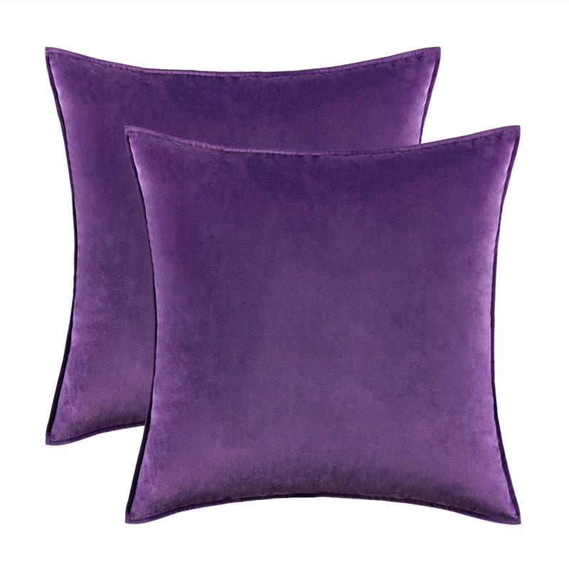 Danielle Velvet Cushion Cover Set for Sofas with Piping