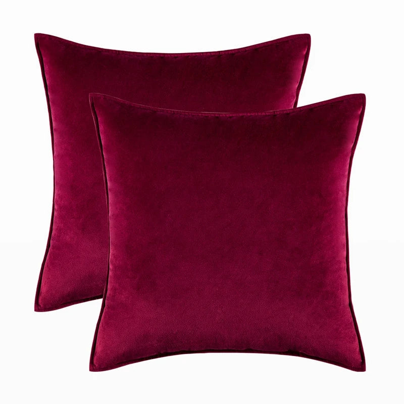 Danielle Velvet Cushion Cover Set for Sofas with Piping