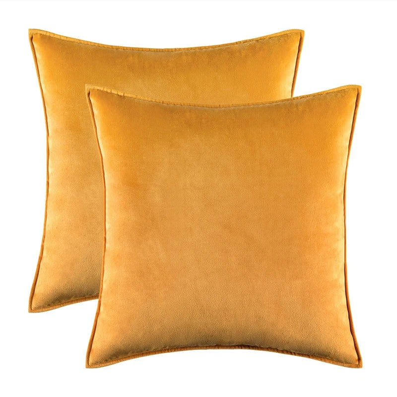 Danielle Velvet Cushion Cover Set for Sofas with Piping