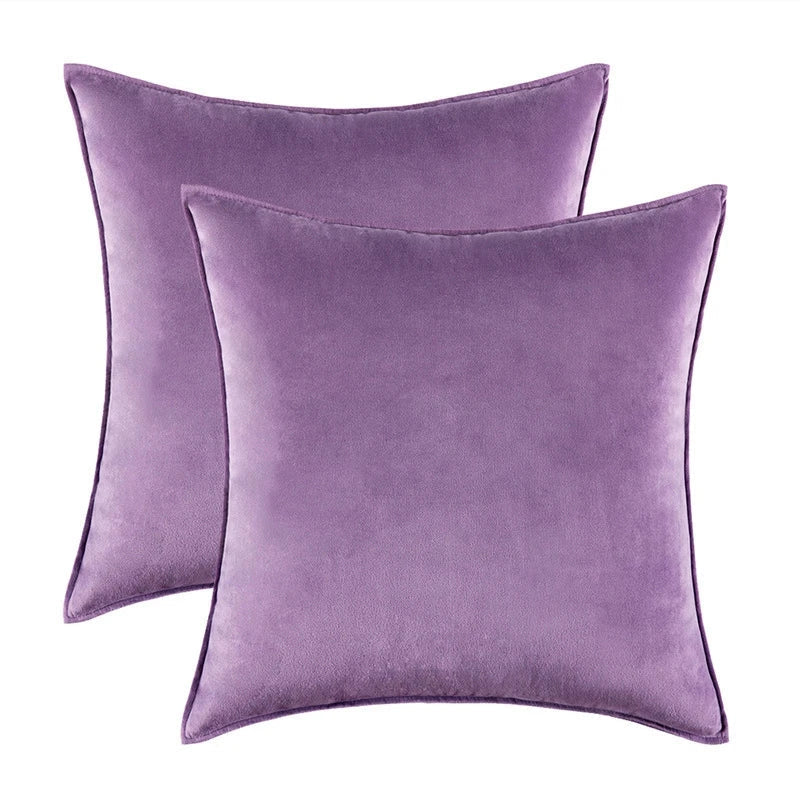 Danielle Velvet Cushion Cover Set for Sofas with Piping