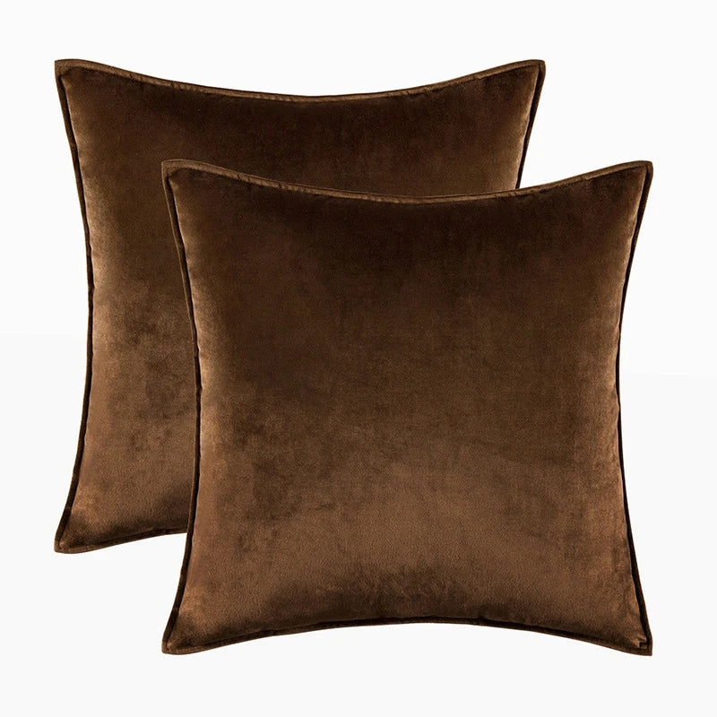 Danielle Velvet Cushion Cover Set for Sofas with Piping