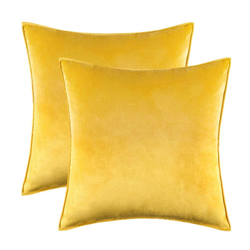 Danielle Velvet Cushion Cover Set for Sofas with Piping