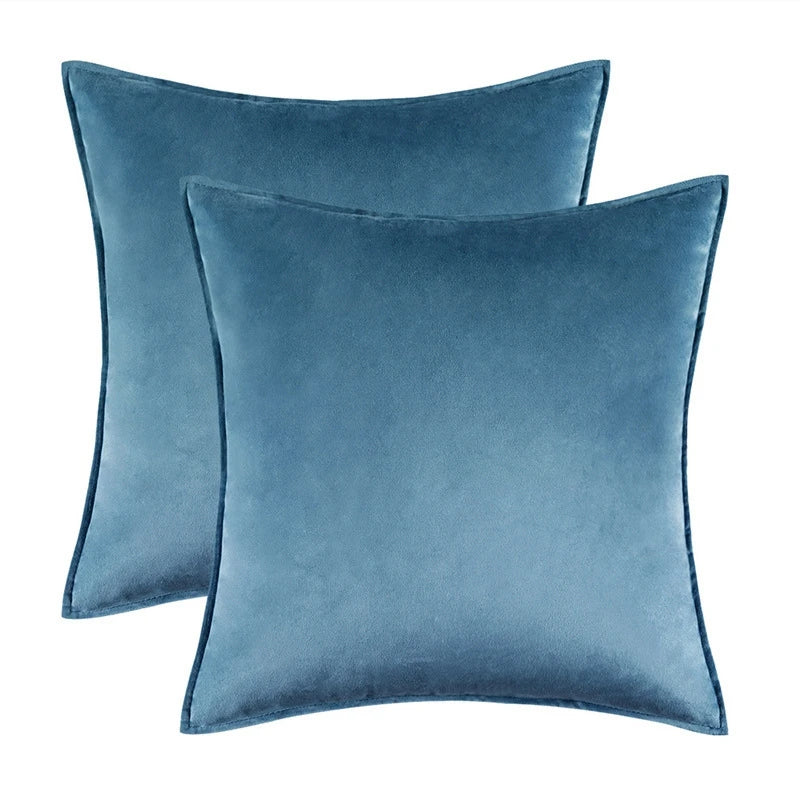 Danielle Velvet Cushion Cover Set for Sofas with Piping
