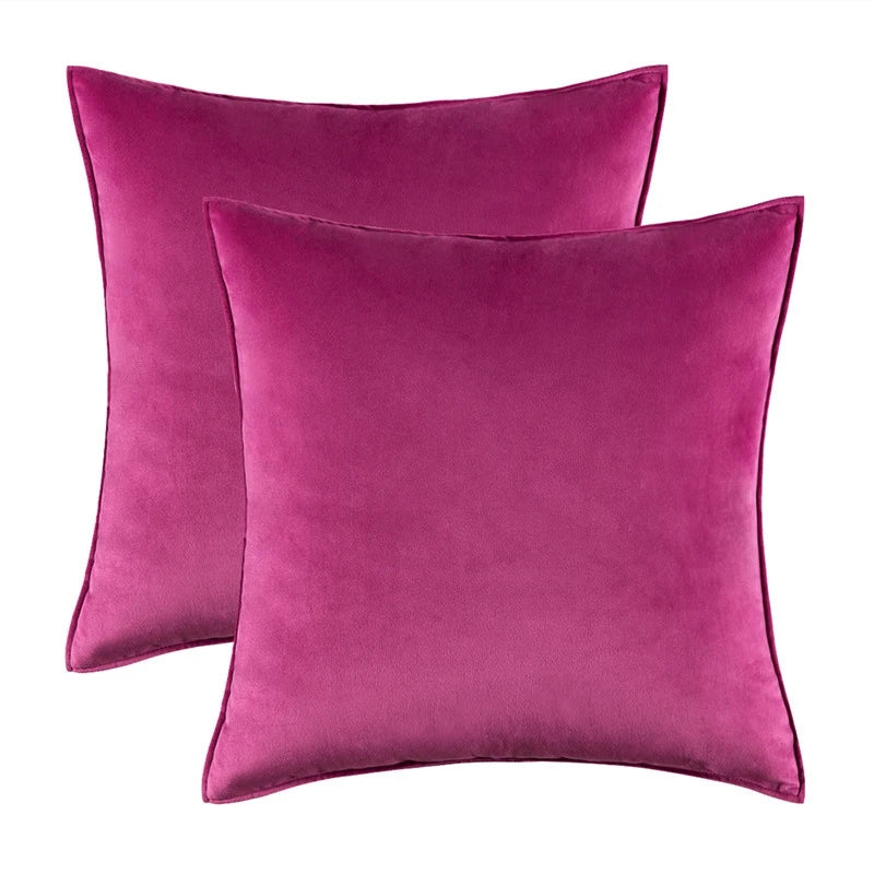 Danielle Velvet Cushion Cover Set for Sofas with Piping