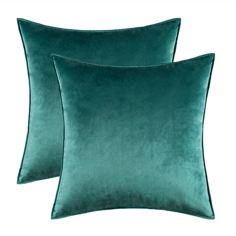 Danielle Velvet Cushion Cover Set for Sofas with Piping