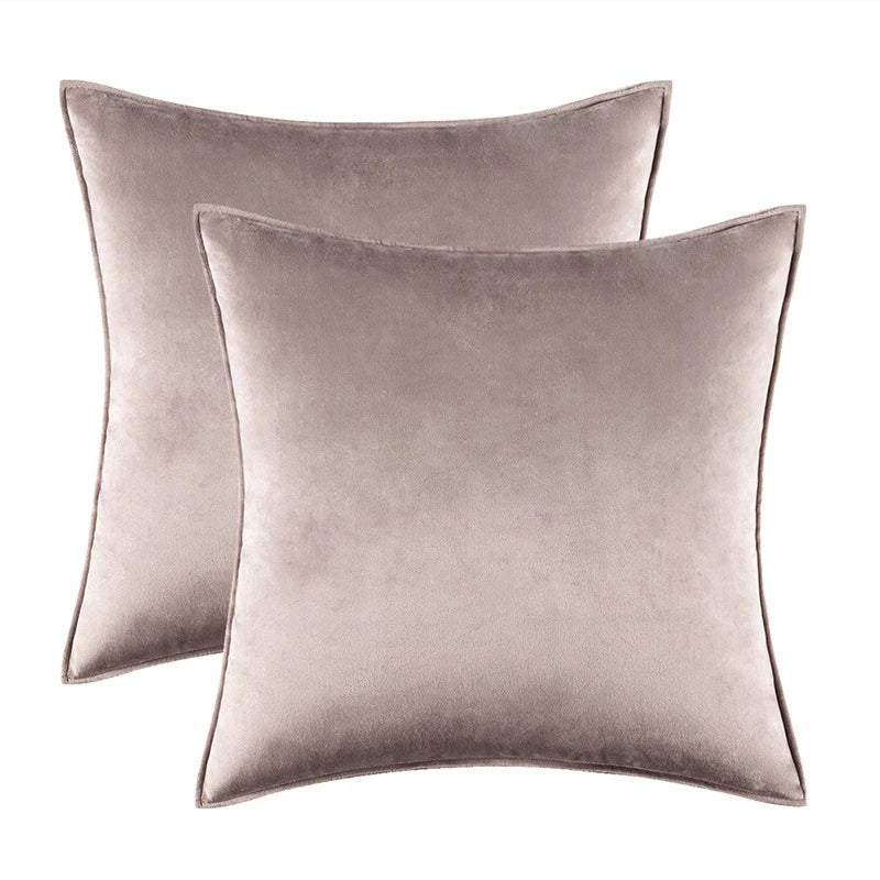 Danielle Velvet Cushion Cover Set for Sofas with Piping