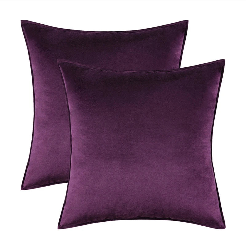 Danielle Velvet Cushion Cover Set for Sofas with Piping