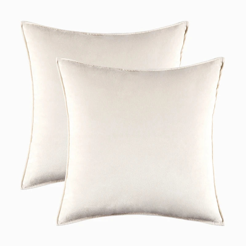 Danielle Velvet Cushion Cover Set for Sofas with Piping
