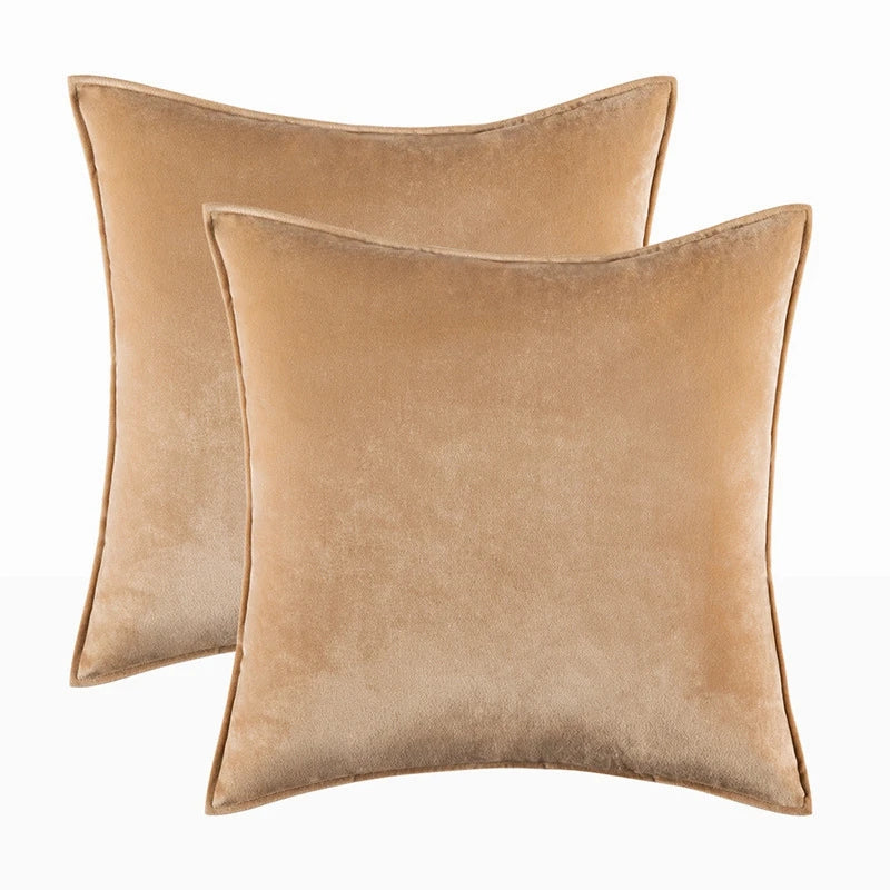 Danielle Velvet Cushion Cover Set for Sofas with Piping