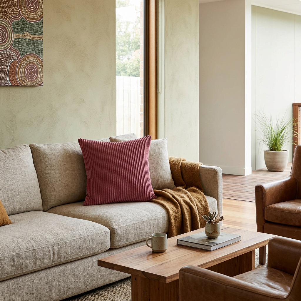 Iolanthe Corduroy Cushion Cover for Sofas with Wide Wale