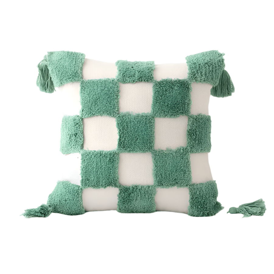 Tufted pile on a woven ground