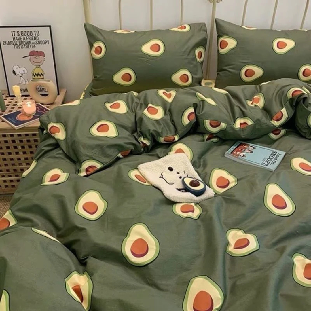 Juliette Quilt Cover for Bedrooms with Avocado Print