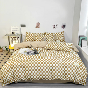 Delphine Quilt Cover for Bedrooms with Checkerboard