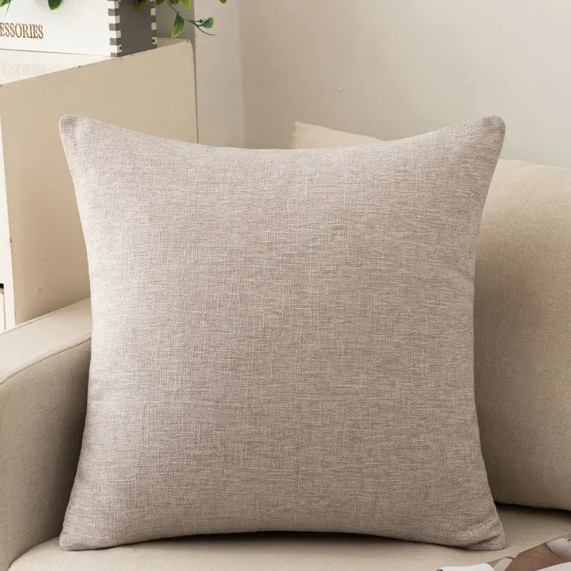 A plain square in linen look