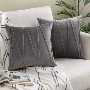 Aurelie Velvet Cushion Cover for Sofas with Wavy Texture