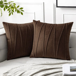Aurelie Velvet Cushion Cover for Sofas with Wavy Texture