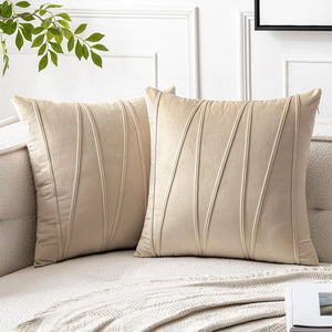 Aurelie Velvet Cushion Cover for Sofas with Wavy Texture