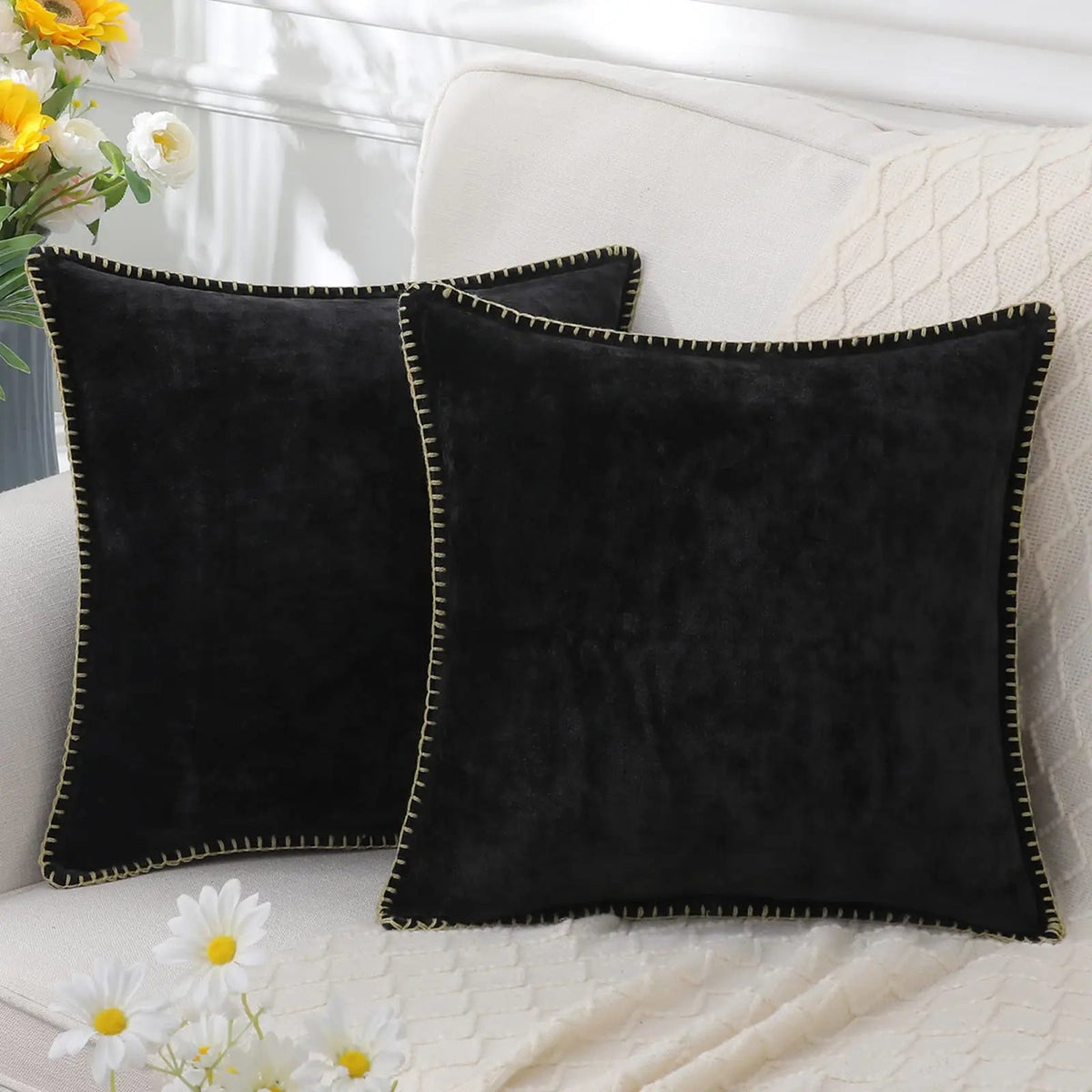 Genevieve Chenille Cover for Beds with Blanket Stitch Edge