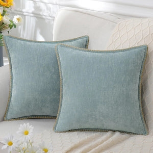 Genevieve Chenille Cover for Beds with Blanket Stitch Edge