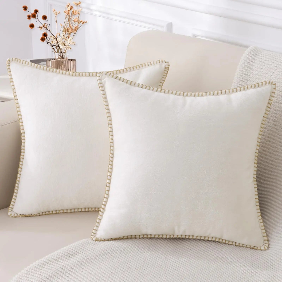 Genevieve Chenille Cover for Beds with Blanket Stitch Edge