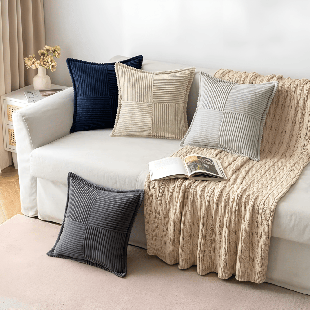 Leonie Ribbed Cover for Busy Rooms with Stain Resistance