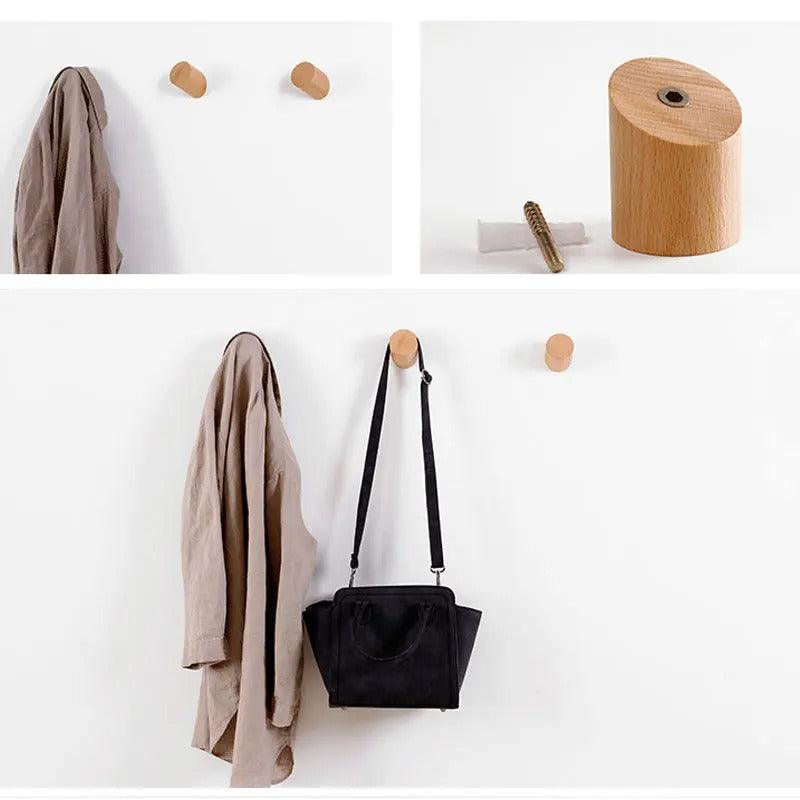 Perrine Timber Wall Hook for Coats with Angled Face
