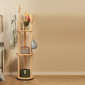 Theodora Timber Coat Rack for Halls with Swivel Tier