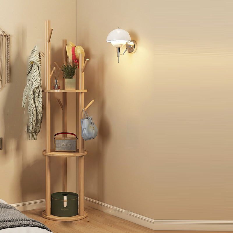 Theodora Timber Coat Rack for Halls with Swivel Tier