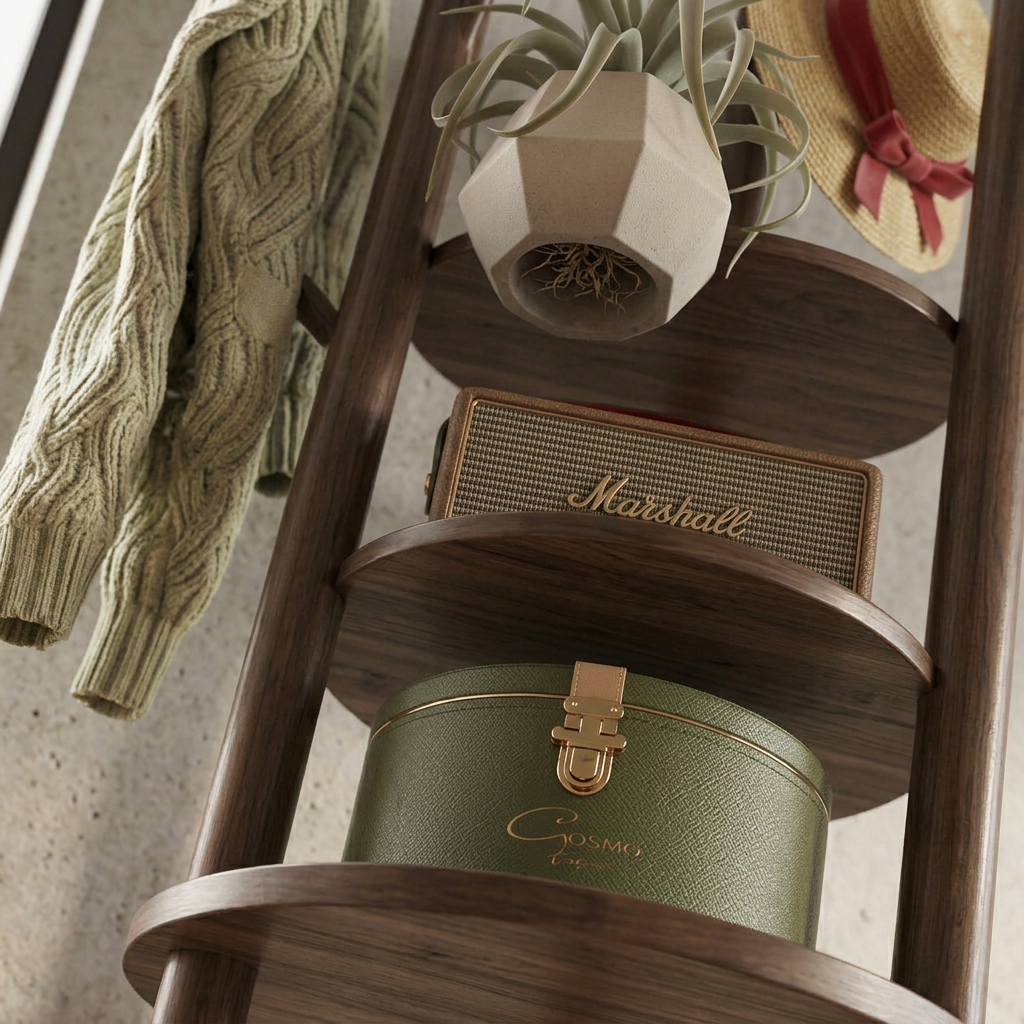 Theodora Timber Coat Rack for Halls with Swivel Tier