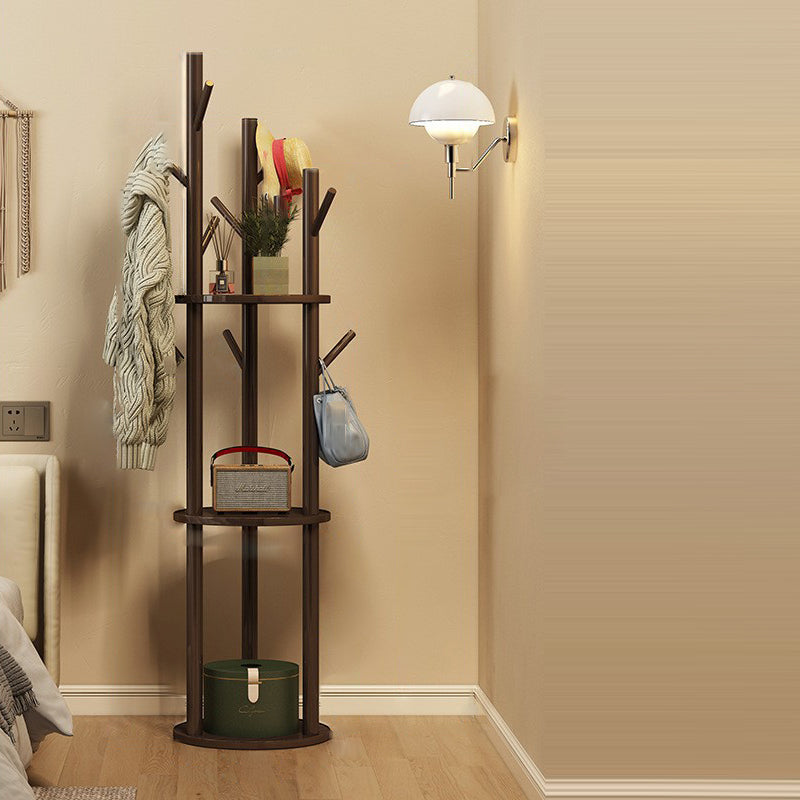 Theodora Timber Coat Rack for Halls with Swivel Tier