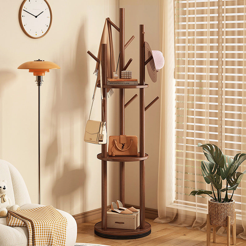 Theodora Timber Coat Rack for Halls with Swivel Tier