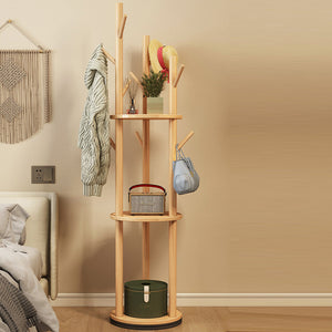 Theodora Timber Coat Rack for Halls with Swivel Tier