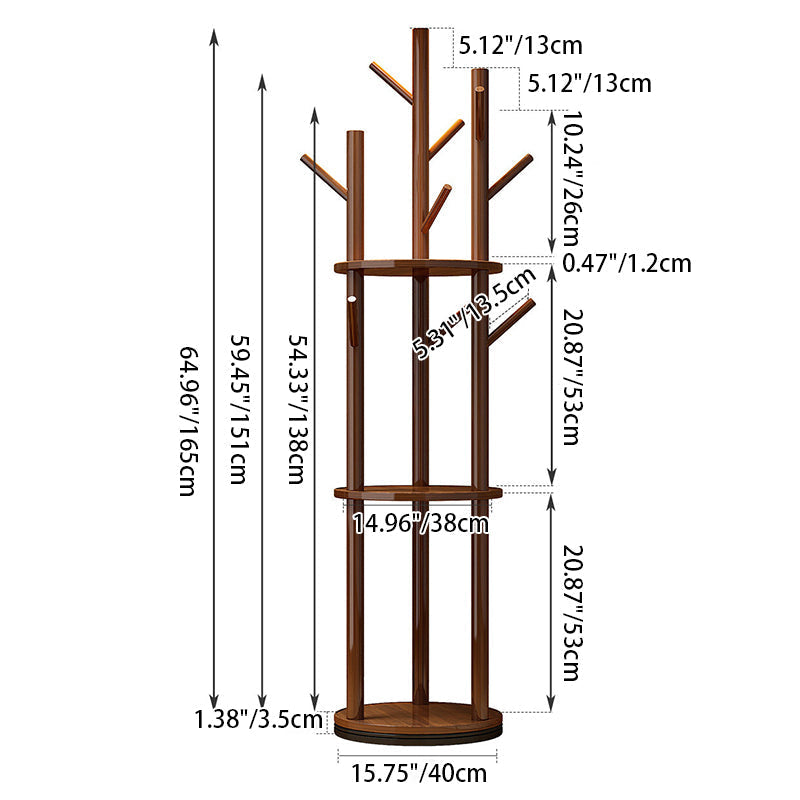 Theodora Timber Coat Rack for Halls with Swivel Tier