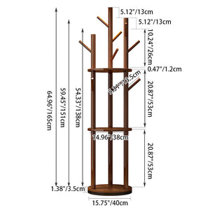 Theodora Timber Coat Rack for Halls with Swivel Tier