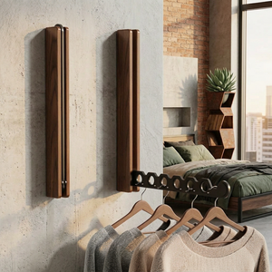 Sabine Folding Hanger Rail for Laundry with Timber Arm