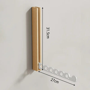 Sabine Folding Hanger Rail for Laundry with Timber Arm