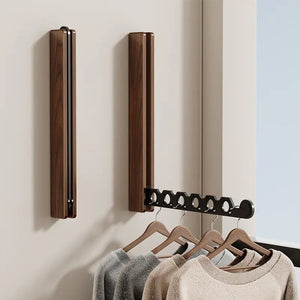 Sabine Folding Hanger Rail for Laundry with Timber Arm