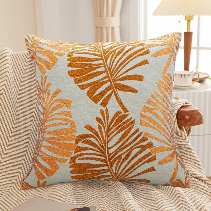Brigitte Palm Cushion Cover for Sofas in Linen Blend