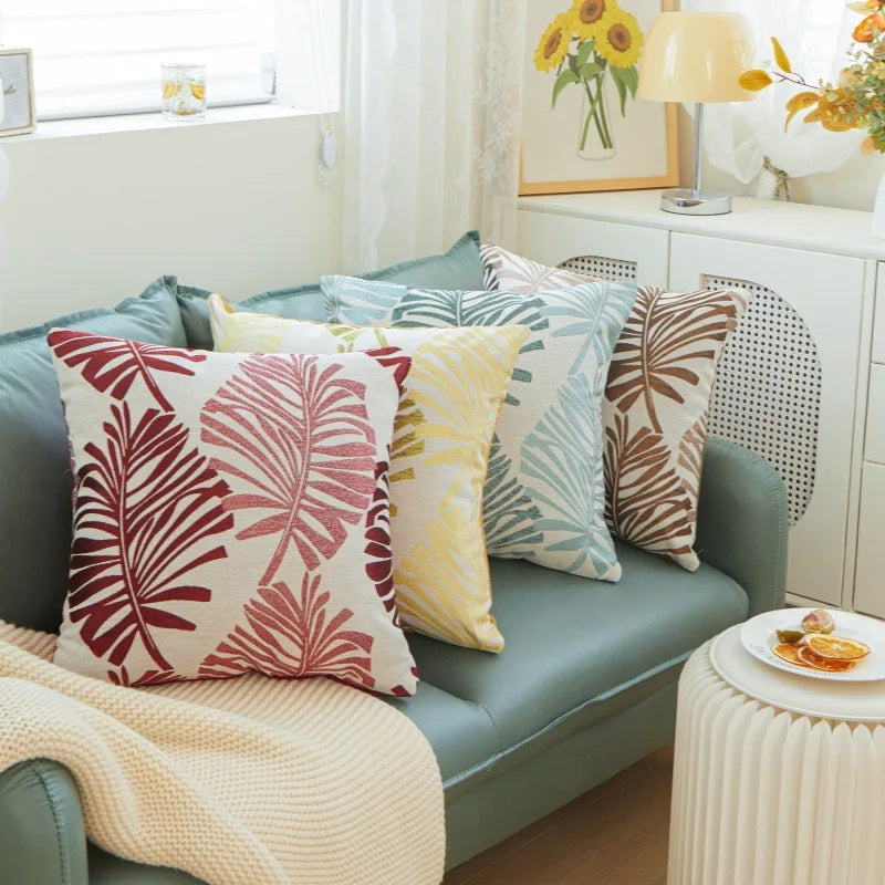 Brigitte Palm Cushion Cover for Sofas in Linen Blend