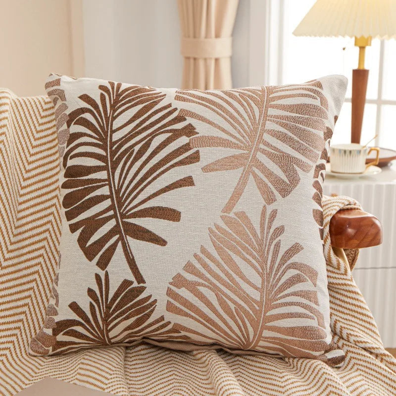 Brigitte Palm Cushion Cover for Sofas in Linen Blend