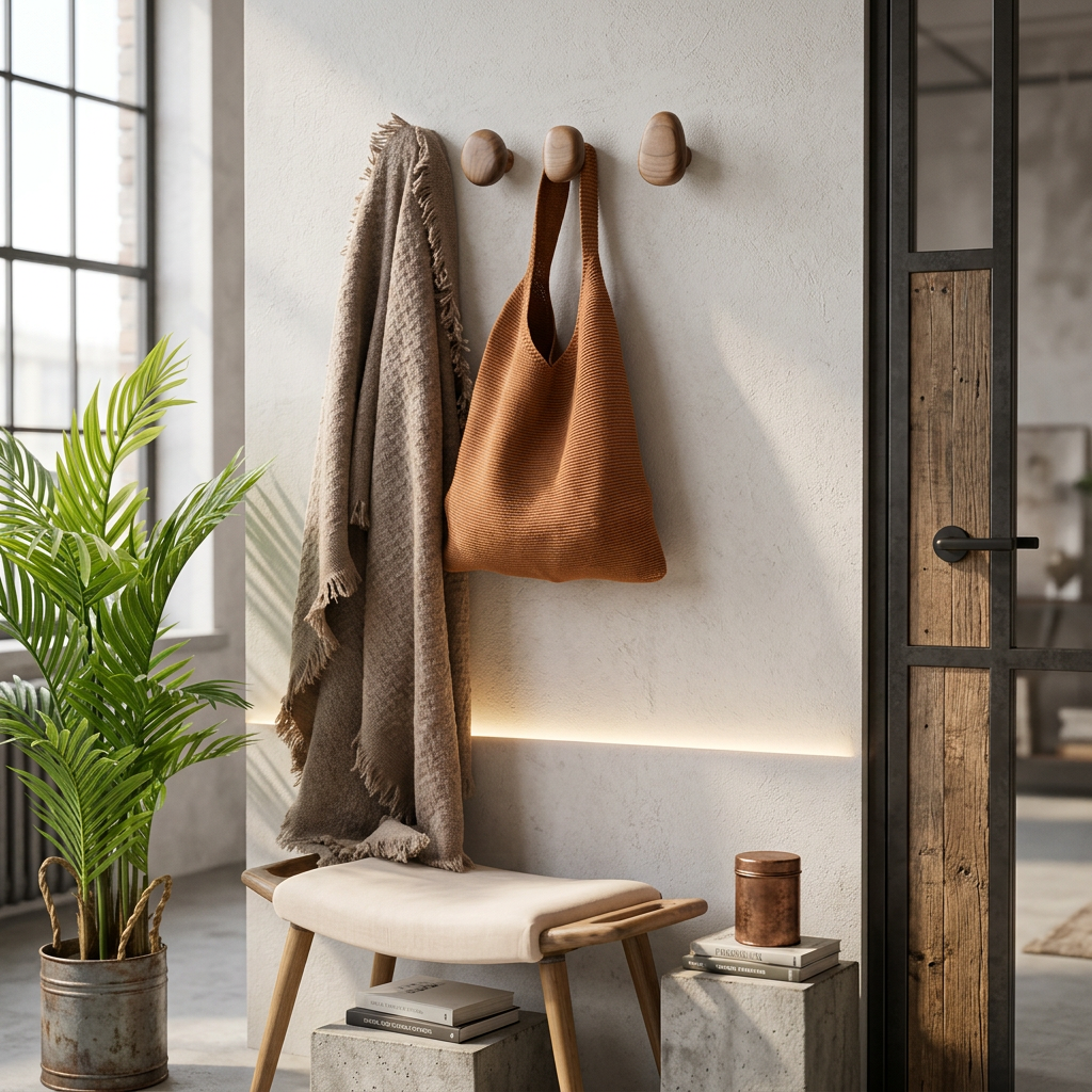 Quintessa Wood Pebble Hooks for Coats with 4 Sizes