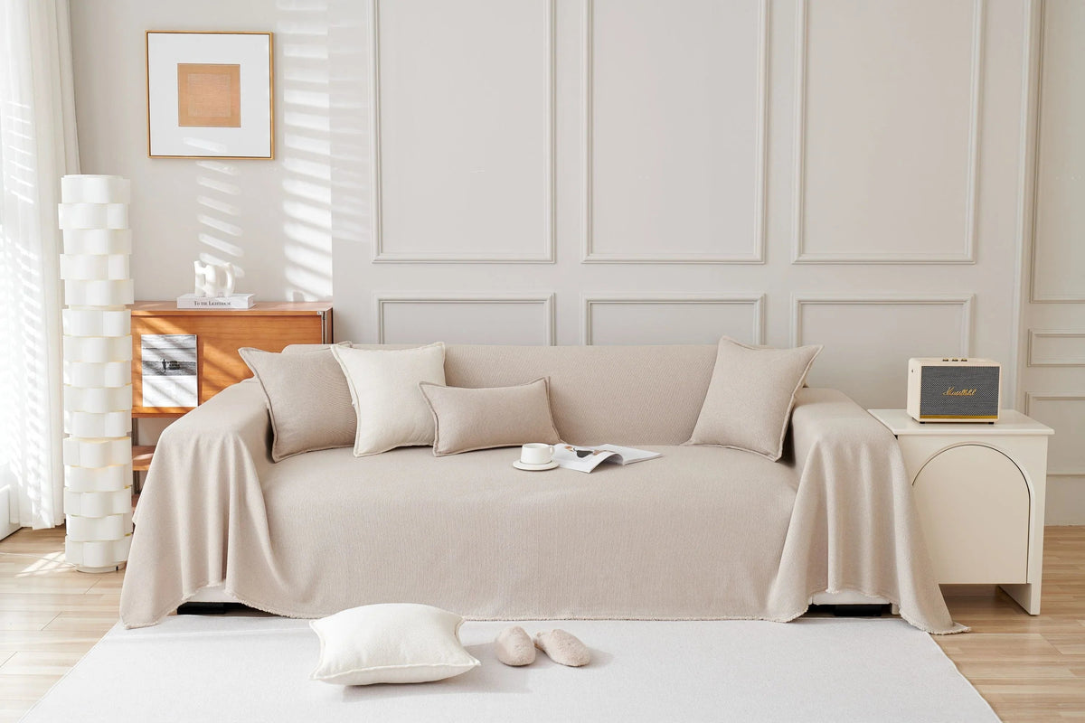 Colette Woven Throw for Sofas & Beds with Frayed Edges