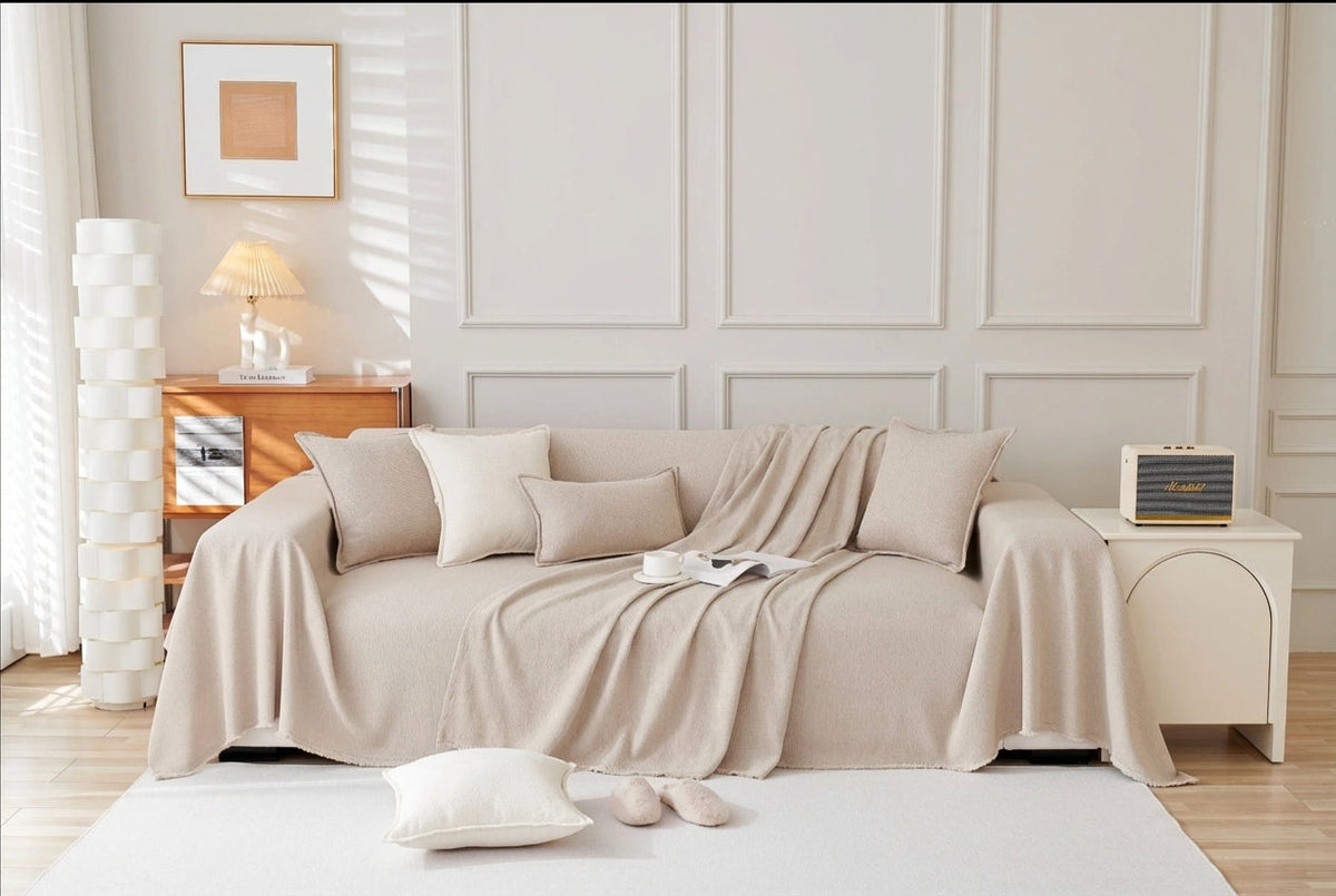 Colette Woven Throw for Sofas & Beds with Frayed Edges